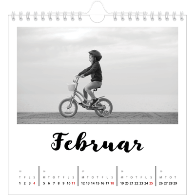 Årskalender kvadratisk — Håndskrevet [Februar]