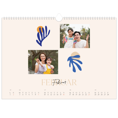 A3 Foto Kalender — Minimalistisk koral [Februar]