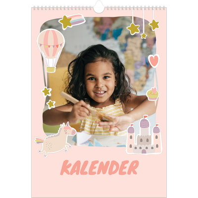 Årskalender A3 — Regnbue enhjørning [kalender forside]