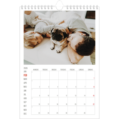 Fotokalender A4 (20 x 30 cm) — Røde højdepunkter [Februar]