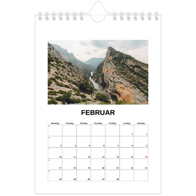 A5 Foto Kalender — Simpelt billede [Februar]