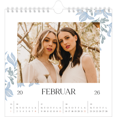 Årskalender kvadratisk — Elegant blomstret [Februar]