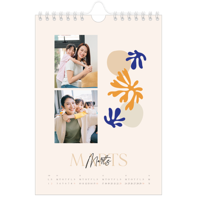 A5 Foto Kalender — Minimalistisk koral [Marts]