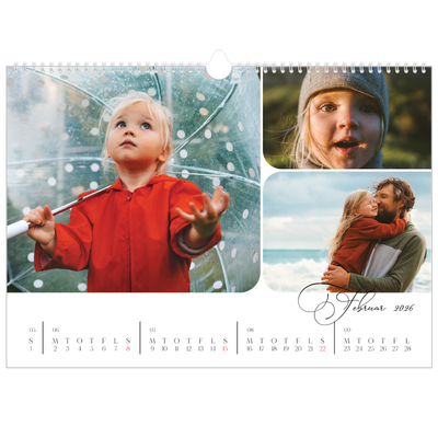 A3 Foto Kalender — Øjebliksbilleder og skrift [Februar]
