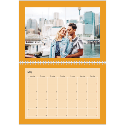 Fotokalender A4 dobbelt (30 x 40 cm) — Stilrene farver [kalender forside]