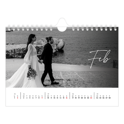 A5 Foto Kalender — Elegant skrift [Februar]
