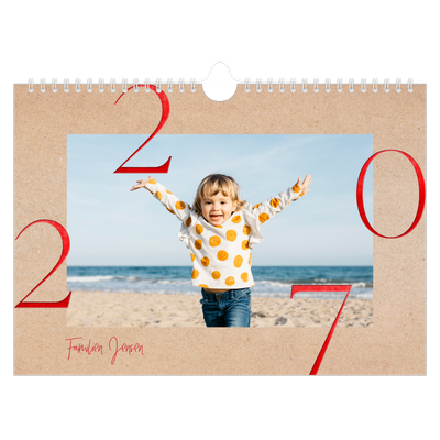 Fotokalender A4 — Røde elementer [kalender forside]