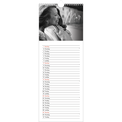 Køkkenkalender  — Elegant skrift [Marts]