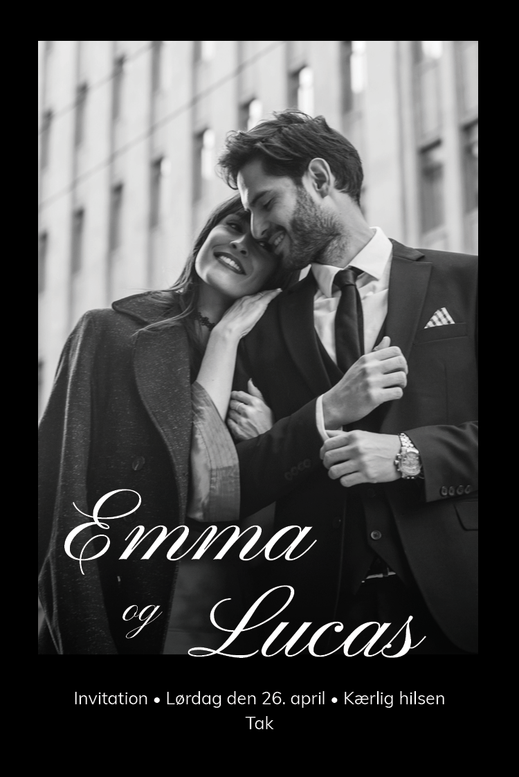 Invitationer — Sort minimal