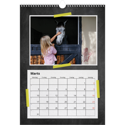 Årskalender A3 — Naturmatriale og tape [Marts]