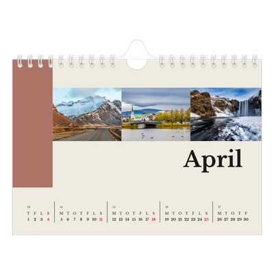 A5 Foto Kalender — Verdens seværdigheder [April]