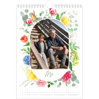 Fotokalender A4 (20 x 30 cm) — Klassiske blomster [kalender forside]