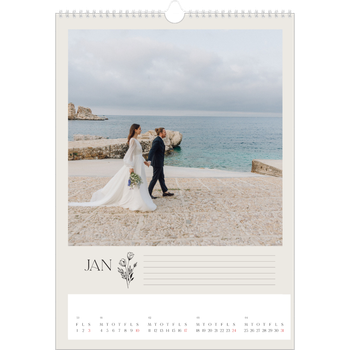 A3 Foto Kalender — Initialer i blomst