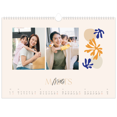 A3 Foto Kalender — Minimalistisk koral [Marts]