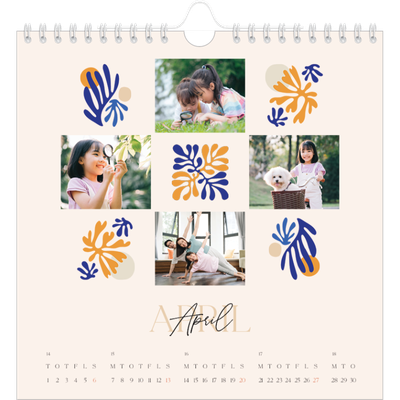 Årskalender kvadratisk — Minimalistisk koral [kalender forside]