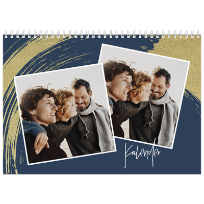 Fotokalender A4 dobbelt (30 x 40 cm) — Gylne penselstrøk [kalender forside]