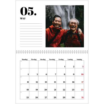 Fotokalender A4 dobbelt (30 x 40 cm) — Serif og øjeblikke [kalender forside]