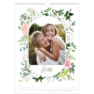 Årskalender A3 — Klassiske blomster [Marts]