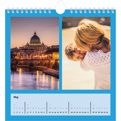 Årskalender kvadratisk — Skarpe farver [kalender forside]