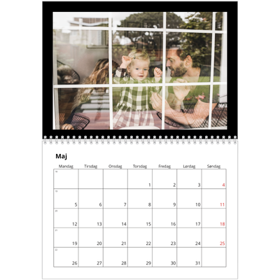 Fotokalender A4 dobbelt (30 x 40 cm) — Sort ramme [kalender forside]