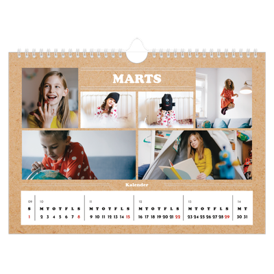 Fotokalender A4 — Magasinstil [Marts]