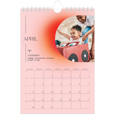 A5 Foto Kalender — Astrologi gradient [April]