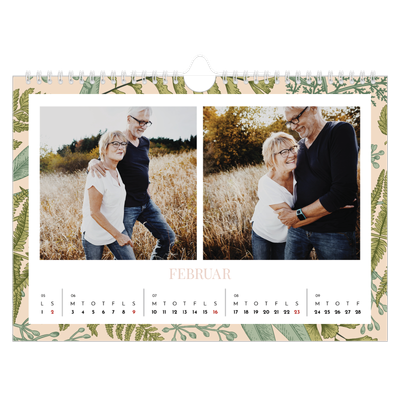 Fotokalender A4 — Blomstret tapet [Februar]