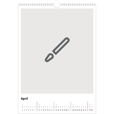 Årskalender A3 — Design selv [April]
