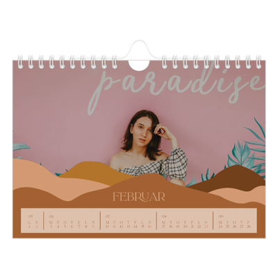 A5 Foto Kalender — Neutrale bjerge [Februar]