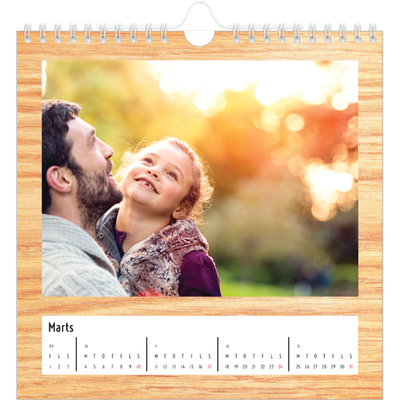 Årskalender kvadratisk — Paneler i træ [Marts]