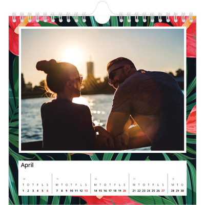 Årskalender kvadratisk — Botanisk stil [April]