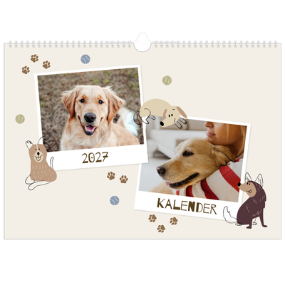 A3 Foto Kalender — Legesyg hvalp [kalender forside]