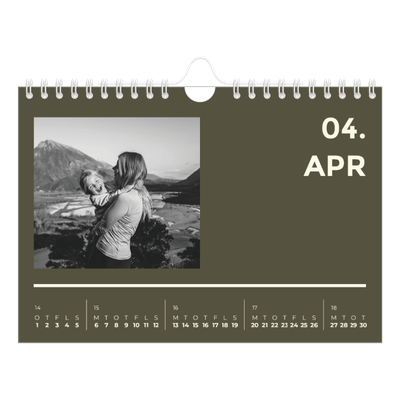 A5 Foto Kalender — Moderne og dristig [April]