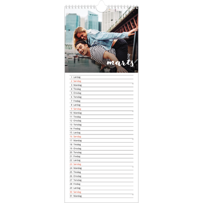 Køkkenkalender  — Simpel skrift [Marts]