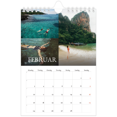 A5 Foto Kalender — Simpel serif [Februar]