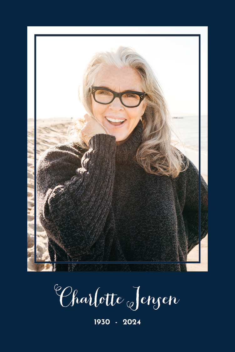 Takkekort — Mørkeblåt mindesmærke