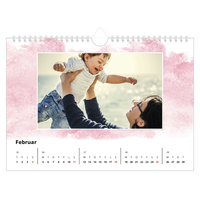 Fotokalender A4 — Akvarel baggrunde [Februar]