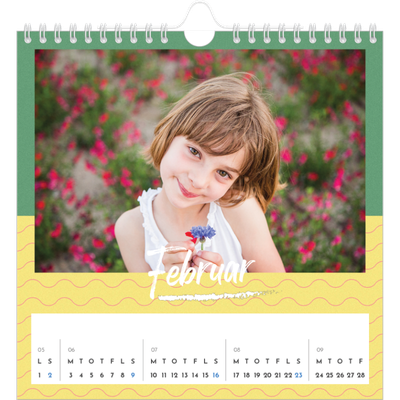 Årskalender kvadratisk — Farverig kalender [Februar]