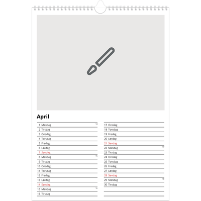 Årskalender A3 — Design selv [April]