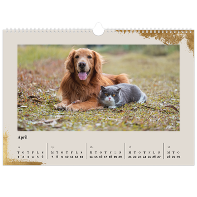 A3 Foto Kalender — Classic Gold [April]