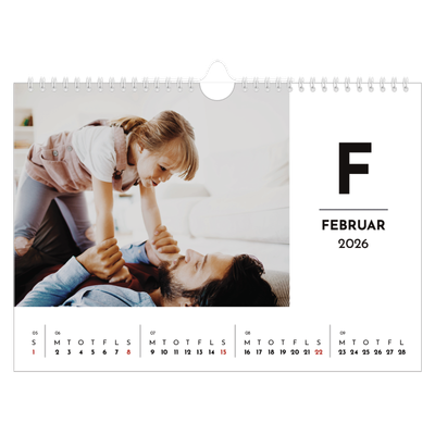 Fotokalender A4 — Bogstav i fokus [Februar]