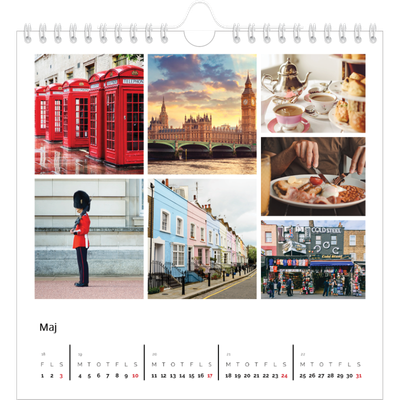 Årskalender kvadratisk — Billedgitter [kalender forside]