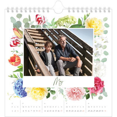 Årskalender kvadratisk — Klassiske blomster [kalender forside]