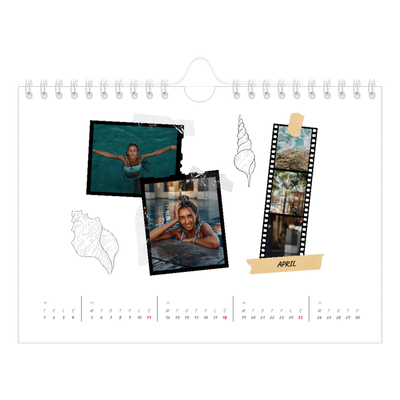 A5 Foto Kalender — Scrapbook stil [April]