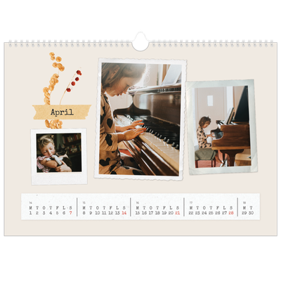 A3 Foto Kalender — Vintage scrapbooking [April]