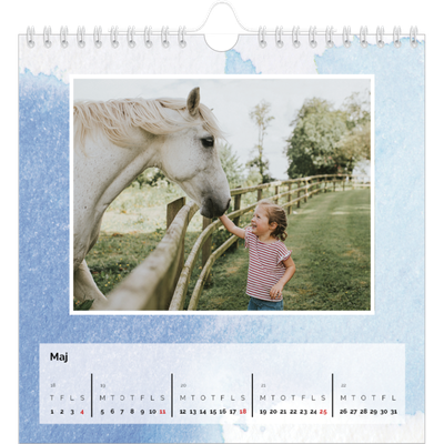 Årskalender kvadratisk — Akvarel baggrunde [kalender forside]