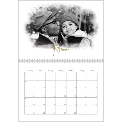 Fotokalender A4 dobbelt (30 x 40 cm) — Diffuse billederammer [Februar]