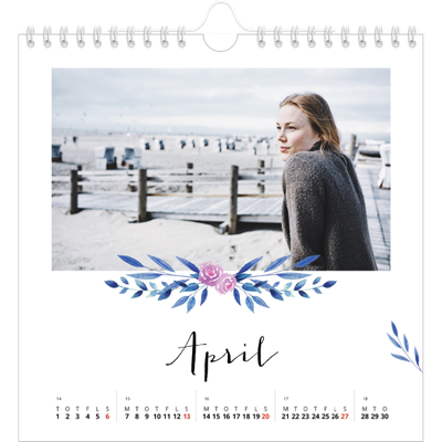 Årskalender kvadratisk — Blomsterillustrationer [April]
