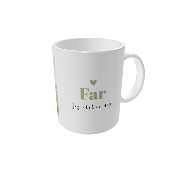 Krus med billede — Sød far-tekst