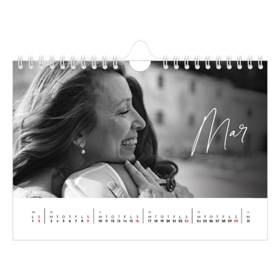A5 Foto Kalender — Elegant skrift [Marts]